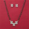 American Diamond Classic Mangalsutra with Rhodium Plating 2 Tone Plating