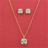 American Diamond Delicate Pendant Set with Rhodium Plating Gold Plating