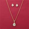 American Diamond Delicate Pendant Set with Rhodium Plating Gold Plating