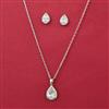 American Diamond Delicate Pendant Set with Rhodium Plating Gold Plating
