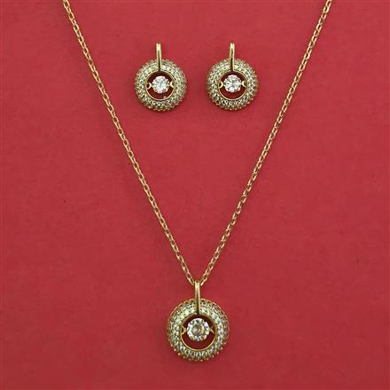 American Diamond Delicate Pendant Set with Rhodium Plating Gold Plating