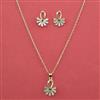 American Diamond Delicate Pendant Set with Rhodium Plating Gold Plating