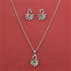 American Diamond Delicate Pendant Set with Rhodium Plating Gold Plating