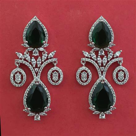 American Diamond Classic Earring with Rhodium Plating