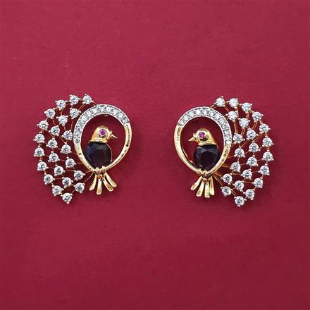 American Diamond Birds Earring with 2 Tone Plating