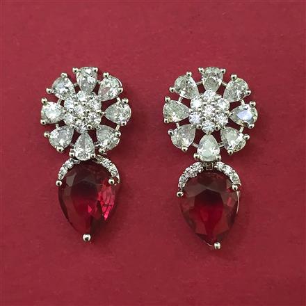 American Diamond Short Earring with Carat Plating