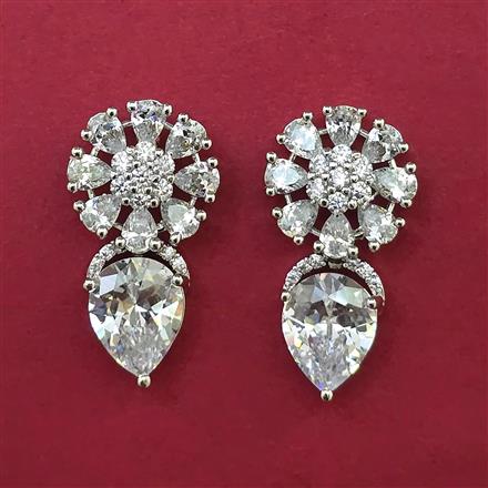 American Diamond Short Earring with Carat Plating