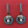 American Diamond Pearl Earring with Black Plating