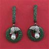 American Diamond Pearl Earring with Black Plating