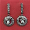 American Diamond Pearl Earring with Black Plating