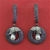 American Diamond Pearl Earring with Black Plating