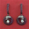 American Diamond Pearl Earring with Black Plating