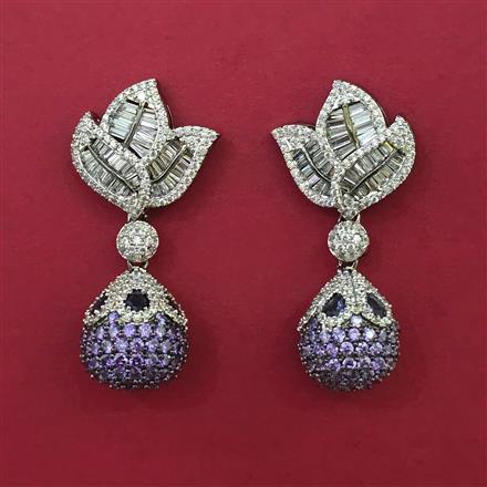 American Diamond Classic Earring with Black Plating