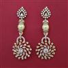 American Diamond Long Earring with Rhodium Plating 2 Tone Plating Mehndi Plating