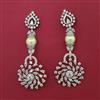 American Diamond Long Earring with Rhodium Plating 2 Tone Plating Mehndi Plating
