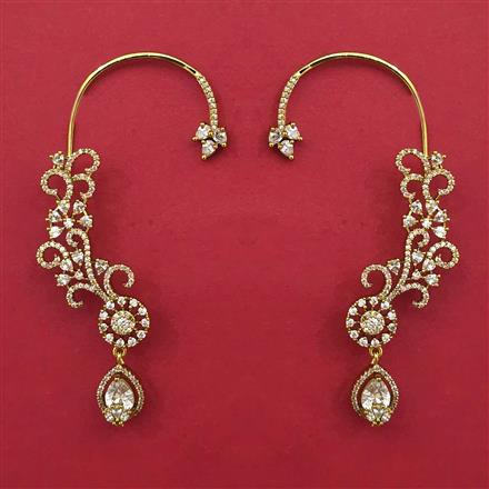 American Diamond Earcuff with Rhodium Plating 2 Tone Plating Mehndi Plating Carat Plating