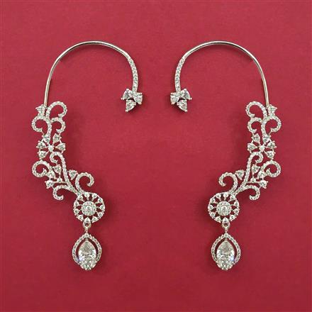 American Diamond Earcuff with Rhodium Plating 2 Tone Plating Mehndi Plating Carat Plating