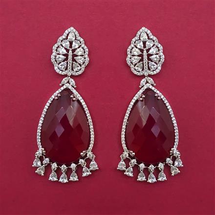 American Diamond Classic Earring with Rhodium Plating
