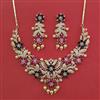 American Diamond Pearl Necklace with Carat Plating