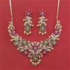 American Diamond Pearl Necklace with Carat Plating