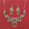 American Diamond Pearl Necklace with Carat Plating