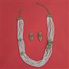 American Diamond Pearl Necklace with Mehndi Plating