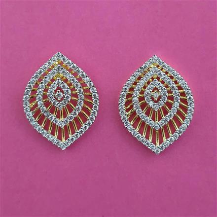 American Diamond Tops with Rhodium Plating 2 Tone Plating