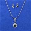 American Diamond Delicate Pendant Set with Rhodium Plating