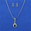 American Diamond Delicate Pendant Set with Rhodium Plating