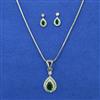 American Diamond Delicate Pendant Set with Rhodium Plating