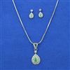 American Diamond Delicate Pendant Set with Rhodium Plating