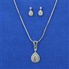 American Diamond Delicate Pendant Set with Rhodium Plating