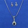 American Diamond Delicate Pendant Set with Rhodium Plating