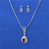 American Diamond Delicate Pendant Set with Rhodium Plating