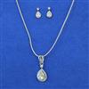 American Diamond Delicate Pendant Set with Rhodium Plating
