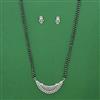 American Diamond Classic Mangalsutra with Rhodium Plating 2 Tone Plating