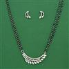 American Diamond Classic Mangalsutra with Rhodium Plating 2 Tone Plating