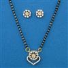 American Diamond Delicate Mangalsutra with Rhodium Plating 2 Tone Plating