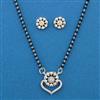 American Diamond Delicate Mangalsutra with Rhodium Plating 2 Tone Plating