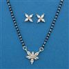 American Diamond Delicate Mangalsutra with Rhodium Plating 2 Tone Plating