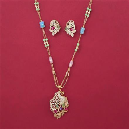 American Diamond Birds Pendant Set with Carat Plating