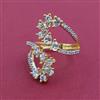 American Diamond Adjustable Ring with Rhodium Plating 2 Tone Plating