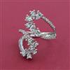 American Diamond Adjustable Ring with Rhodium Plating 2 Tone Plating
