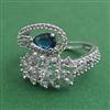 American Diamond Adjustable Ring with Rhodium Plating