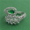 American Diamond Adjustable Ring with Rhodium Plating