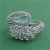 American Diamond Adjustable Ring with Rhodium Plating