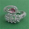 American Diamond Adjustable Ring with Rhodium Plating