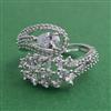 American Diamond Adjustable Ring with Rhodium Plating