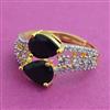 American Diamond Adjustable Ring with 2 Tone Plating