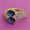 American Diamond Adjustable Ring with 2 Tone Plating